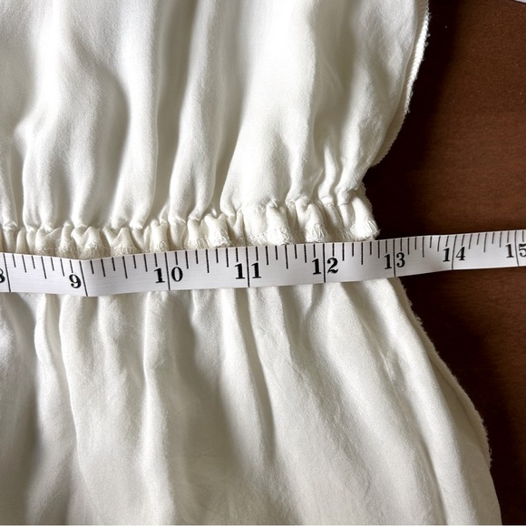 MOUSSY Chiffon Cinched Waist Blouse Ivory - Picture 13 of 13